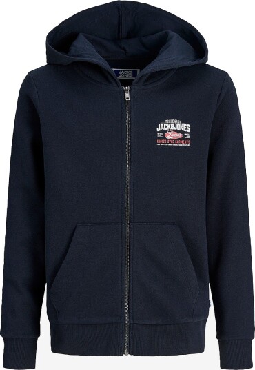 Jack & Jones Junior Hettegenser Jjelogo Sweat Zip Hood 2 Col Aw26 S Blå