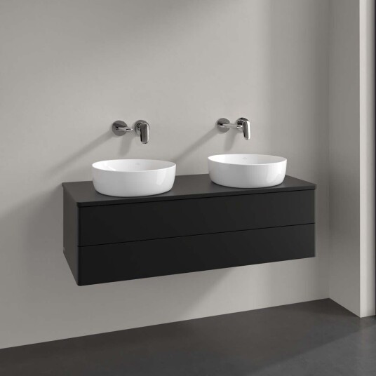 Villeroy & Boch  Antao Servantskap med 2 skuffer 120x50x36 cm m/lys Sort Matt