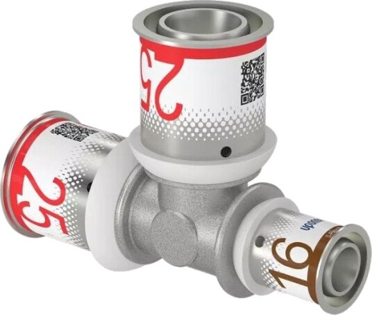 Uponor S-press Plus T-rør Reduksjon 25-25-16mm