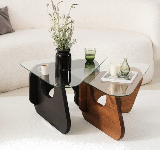 Grayce Settbord 94 cm - Sort
