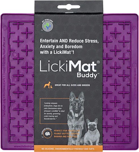 LickiMat Buddy Slikkematte 20x20cm Lilla til Hund