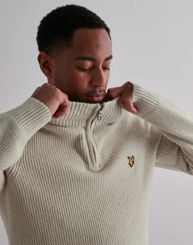 Lyle & Scott Shaker Stitch Quarter Zip Half zip Hvit