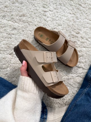 Birkenstock Arizona PAP Platform Birko Flor Beige 41 Birkenstock Arizona PAP Platform Birko Flor Beige 41