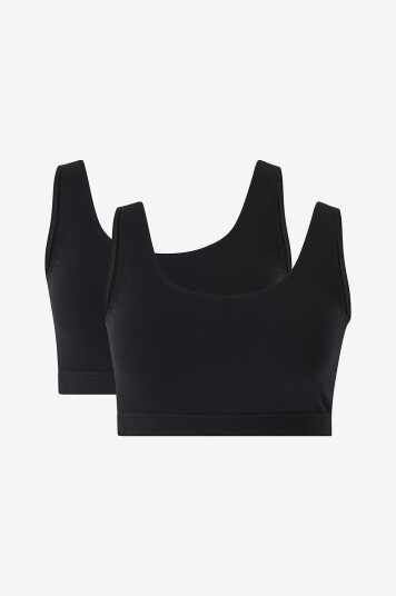 Ellos Plus Collection Bh topp Majsan 2 pakning Svart