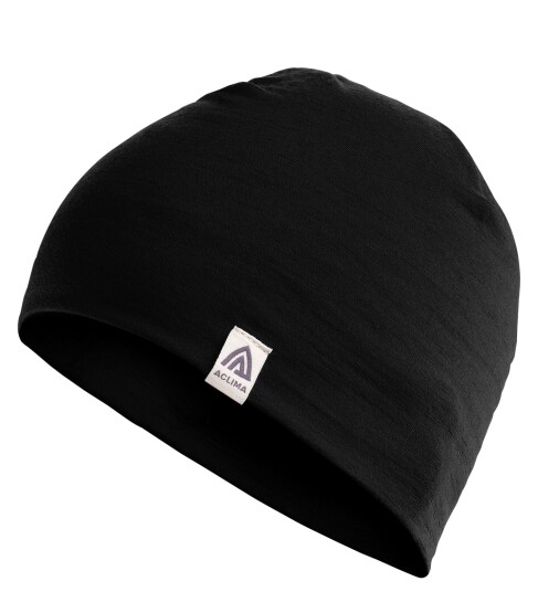Aclima LightWool Relaxed Beanie, Unisex Jet Black Onesize