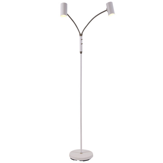 Brasil gulvlampe 140 cm 2-lys Hvit/Nikkel
