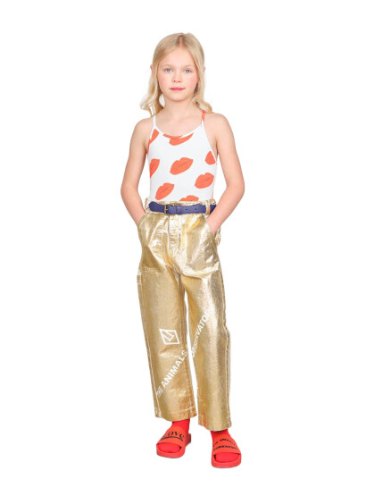 THE ANIMALS OBSERVATORY Shiny Condor Kid Pants Gold - Gold - 12 Y