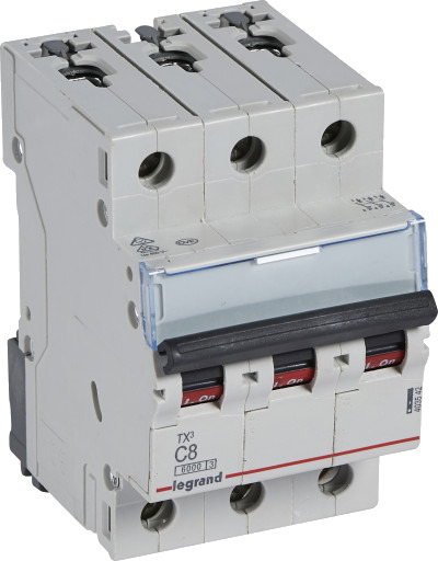 Legrand TX³ MCB automatsikring C8 3P 3M 6/6kA