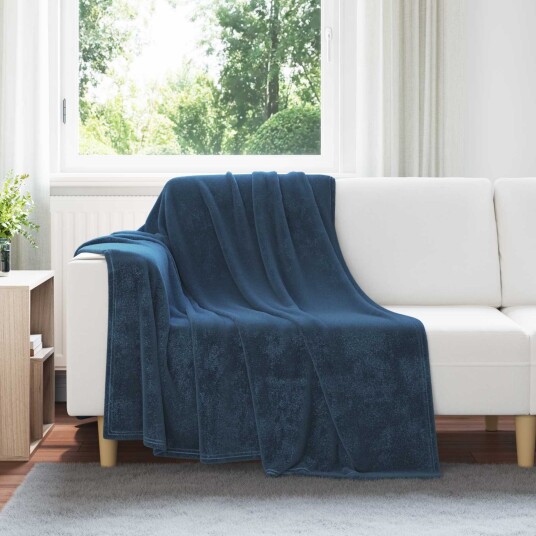 vidaXL Kastepledd 6 pcs Marineblå 150 x 200 cm Fleece