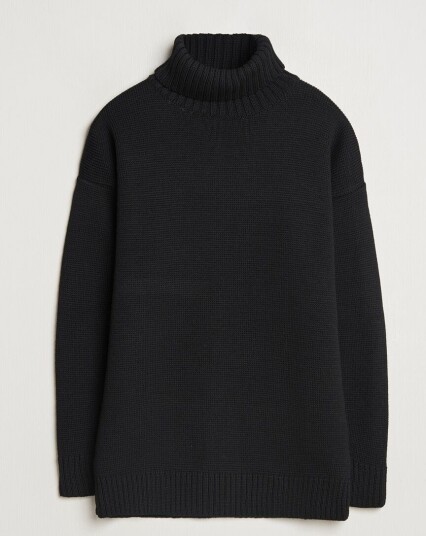Gloverall Submariner Chunky Wool Rollneck Black