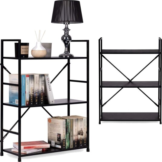 Trebokhylle LOFT med metallramme 3 hyller
