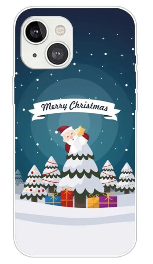 INCOVER iPhone 15 Fleksibelt Plast Jul Deksel - Merry Christmas - Snømann og Juletre