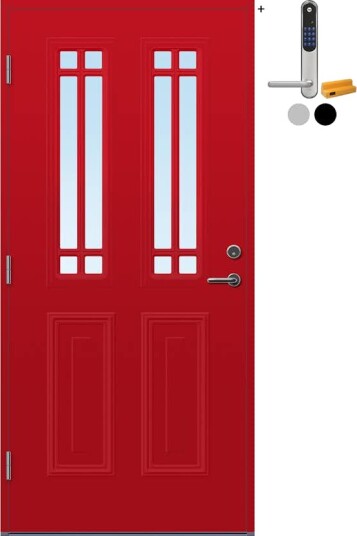 Ytterdør Bygg1 Mandal Klarglass med Yale Doorman Classic Home