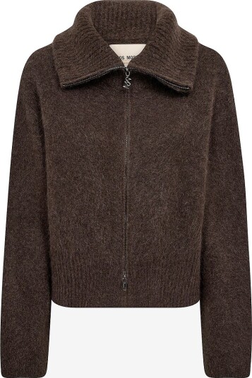 MOS MOSH Kardigan MMHulda Knit Zip Cardigan Brun