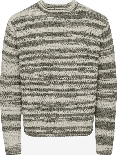 ONLY & SONS Onshank Rlx Crew Neck Knit   BELUGA   M