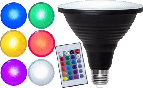 Spotlight E27 PAR38 Utendørs RGB m/Fjernkontroll