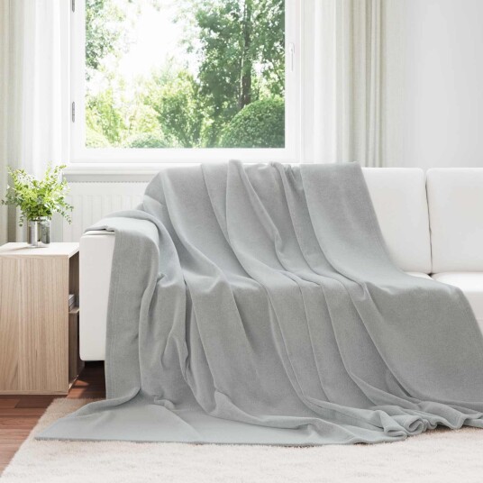 vidaXL Kastteppe Grå 240 x 270 cm Fleece