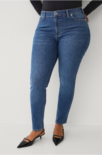 Ellos Plus Collection slim jeans med høy midje Blå