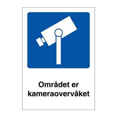 Jo Safety Området er kameraovervåket skilt Flere størrelser 6310155