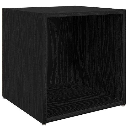  TV benk sett 8 pcs Svart Eik 37 x 35 x 72 cm Konstruert tre