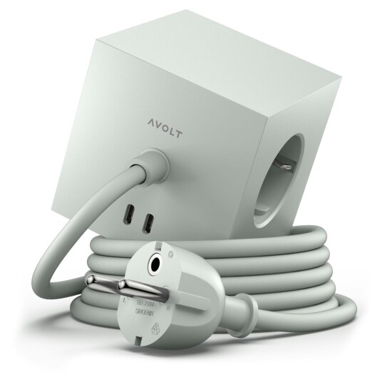 Avolt Square 1 w/30W Dual USB-C & Magnetic Base 3m Gotland Gray Lampemesteren