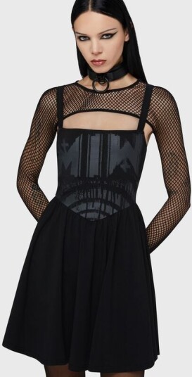Motionless In White by Killstar Goth Kort kjole Voices Spiral Mini Dress S til XXL Damer svart