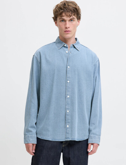 Jack & Jones Jornorrebro Denim Shirt Ls Sn - Blue - M