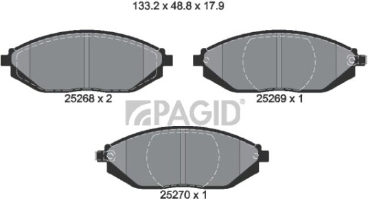 PAGID T2051N Bremseklosser