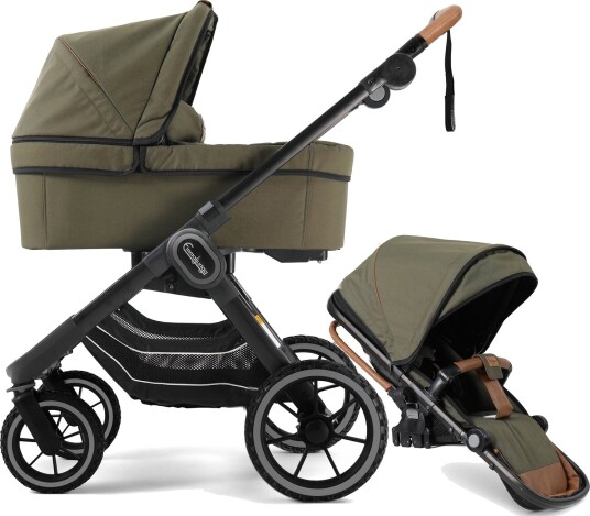 Emmaljunga NXT90 Outdoor Olive Offroad Komplett m/ Sittedel Og Liggedel
