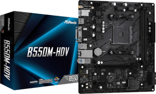 ASRock B550M-HDV Micro-ATX Hovedkort med Socket AM4 og DDR4 støtte opptil 4733 MHz ASRock B550M-HDV Micro-ATX Hovedkort med Socket AM4 og DDR4 støtte opptil 4733 MHz