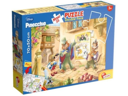 Lisciani Dobbeltsidig Puslespill Maxi 35El Pinocchio 304-48182