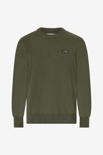 Les Deux Pullover Gary Patch Crewneck Knit Svart Les Deux Pullover Gary Patch Crewneck Knit Svart