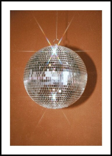 Orange Disco Ball Plakat Plakat / 21x30cm Orange Disco Ball Plakat Plakat / 21x30cm