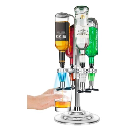Final Touch LED Rotary drikkebeholder for 4 flasker