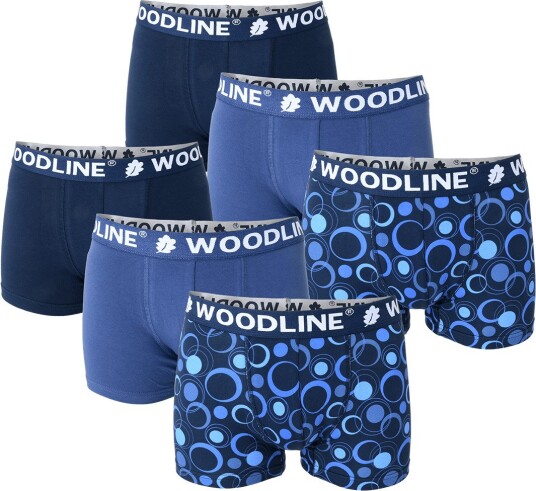 Woodline boxershorts blå 6 pakning