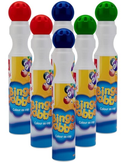 6 stk Bingo Dabbers / Markeringstusjer i Rød Grønn og Blå