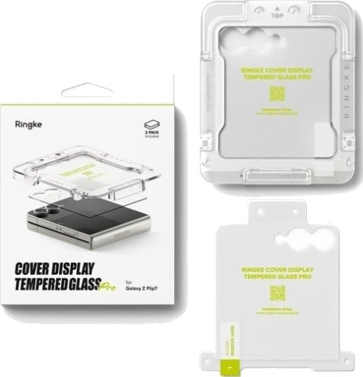 Ringke Hærdet Glass Skjermdeksel Cover Pro 2-Pack Galaxy Z Flip 7 Clear