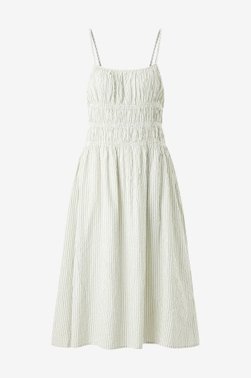 Bubbleroom Kjole Seersucker Smock Dress Grønn