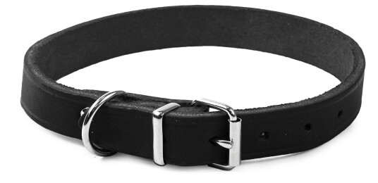 Hera justerbart lærhalskjede til hund i svart 18 mm, 32-39 cm Hera justerbart lærhalskjede til hund i svart 18 mm, 32-39 cm