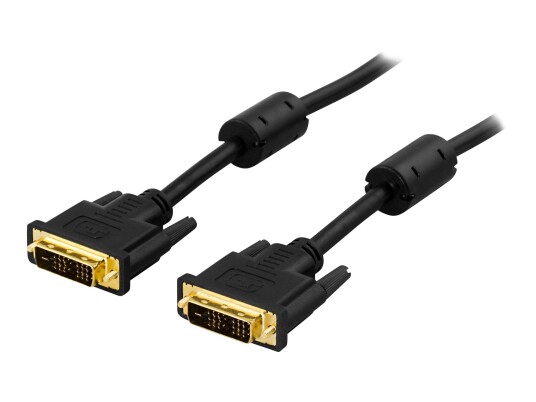Deltaco DVI-D kabel 1 m svart - enkel lenke DVI-D (hann) til DVI-D (hann)
