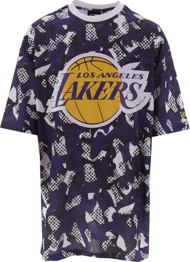 New Era T skjorte Lakers Lilla New Era Large T skjorte Gul Hvit