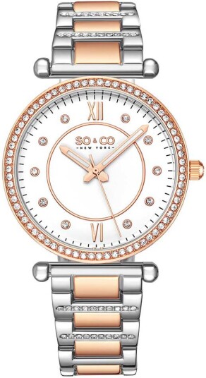 So & Co New York Dameklokke 5516.2 Madison Hvit/Rose gulltonet