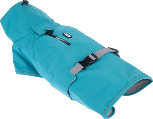 Tiaki Hund Mackintosh Teal Rygglengde: Ca. 60 cm