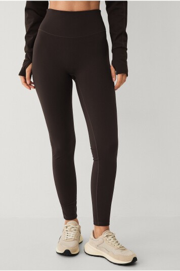 Ellos STUDIO   Treningstights Warm Tights Flat Front Core   Brun