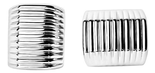 Muli Collection Ribbed Earrings Silver