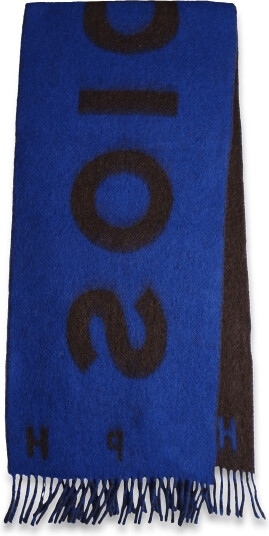 Copenhagen Studios Cph Shawl 13 Wool Mix Dark Brown/Blue   Blue   ONE SIZE
