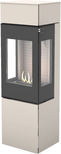 Nexo 140 sand frittstående biopeis med sideglass og glassdør