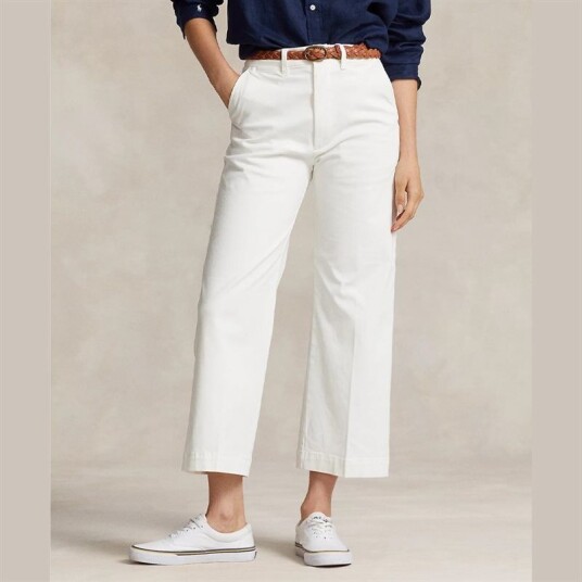 Ralph Lauren Chino Wide-Leg Trouser - Warm White Hvit US 4 Ralph Lauren Chino Wide-Leg Trouser - Warm White Hvit US 4
