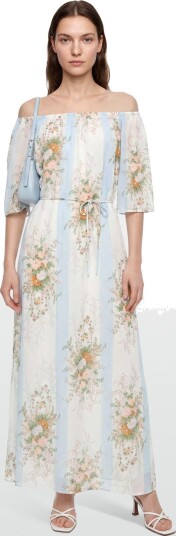 Stella Nova Loose Maxi Dress With Drop Shoulder   Cream   36