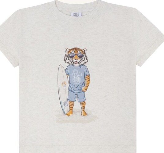 Hust & Claire Arthur T-skjorte Barn Tiger Whisper Melange 116